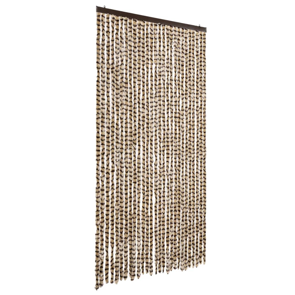 flueforhæng 118x220 cm chenille beige og brun