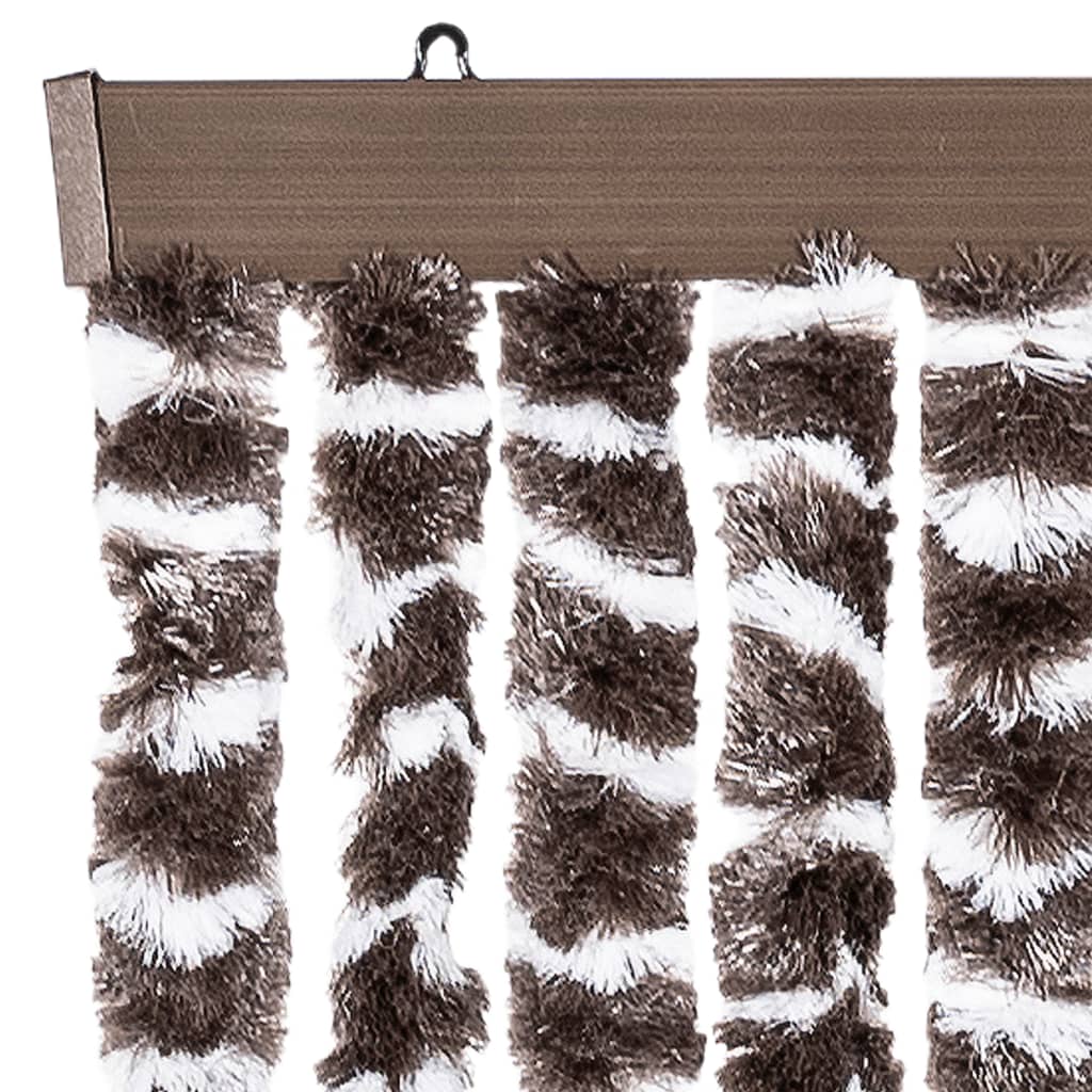 flueforhæng 118x220 cm chenille brun og hvid
