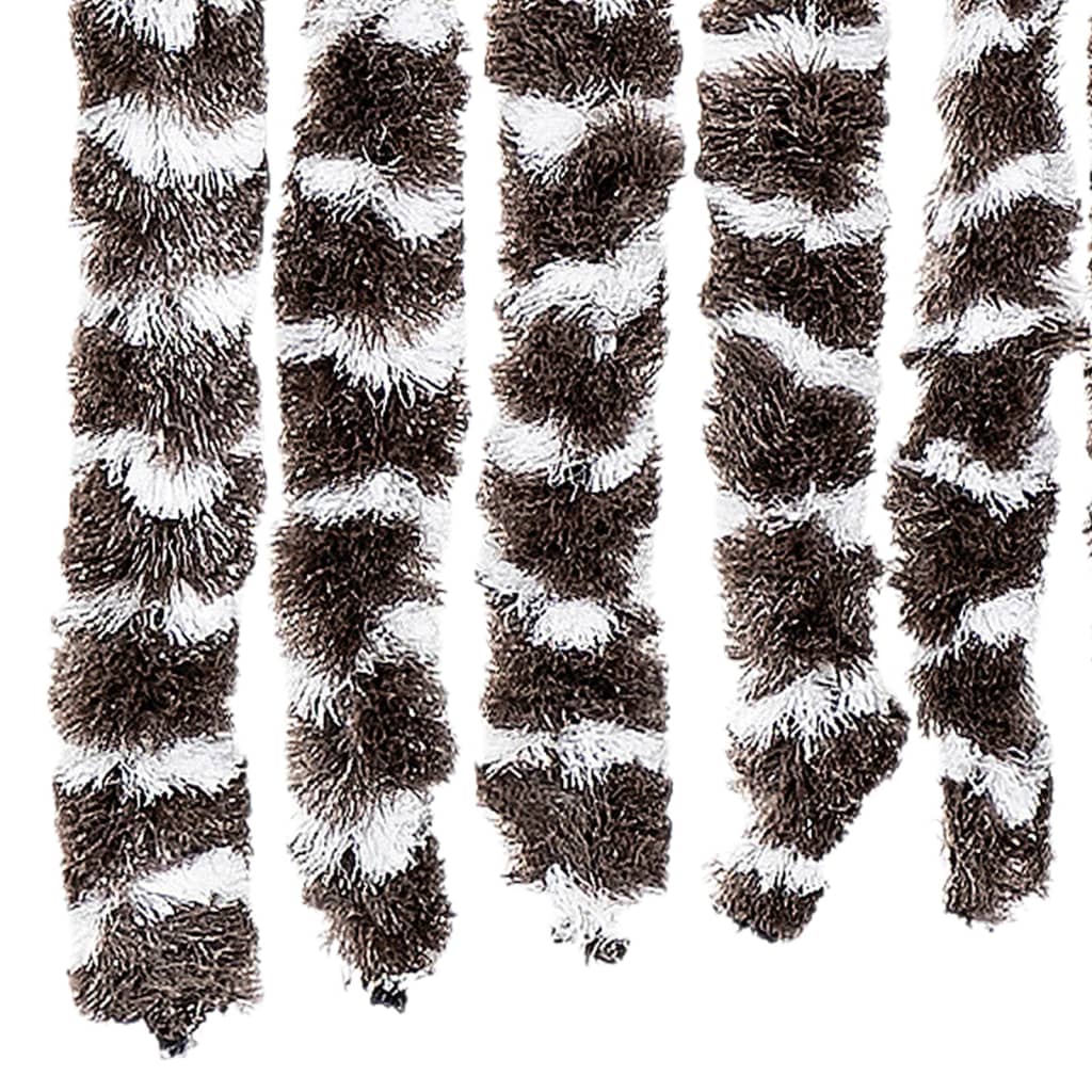 flueforhæng 118x220 cm chenille brun og hvid