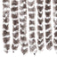 flueforhæng 118x220 cm chenille gråbrun og hvid