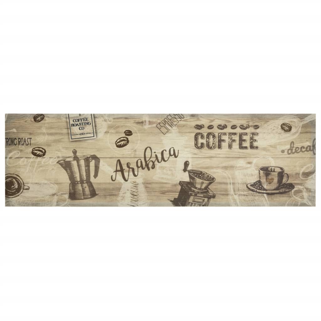 køkkentæppe 45x150 cm Coffee Brown-design vaskbart velour