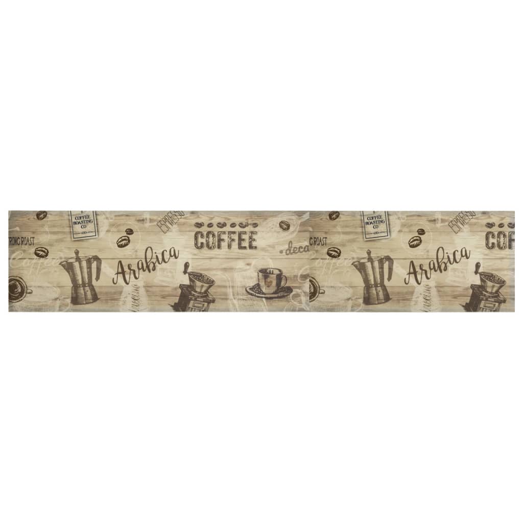 køkkentæppe 60x300 cm Coffee-design vaskbart velour brun
