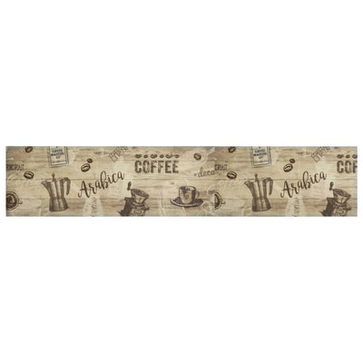 køkkentæppe 60x300 cm Coffee-design vaskbart velour brun