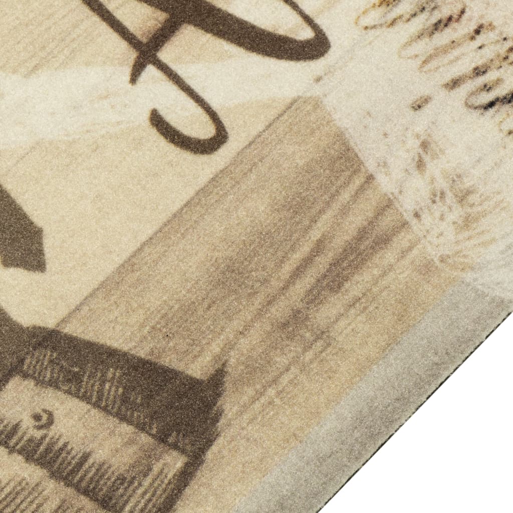 køkkentæppe 60x300 cm Coffee-design vaskbart velour brun