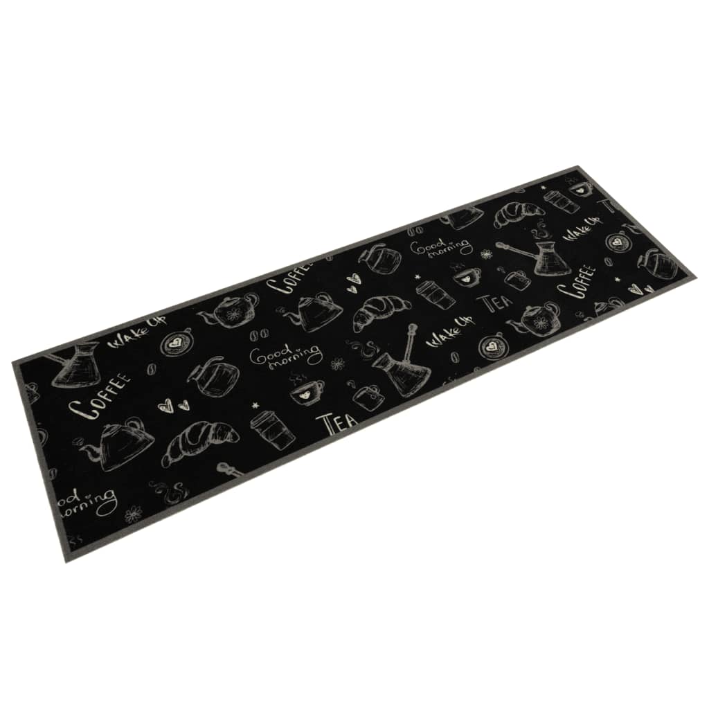 køkkentæppe 45x150 cm morgen-design vaskbart velour sort