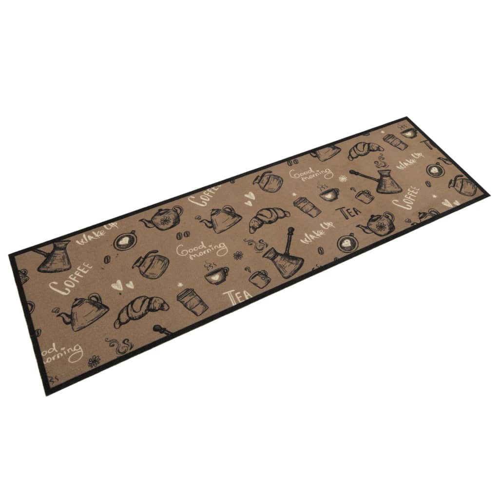 køkkentæppe 45x150 cm morgen-design vaskbart velour brun