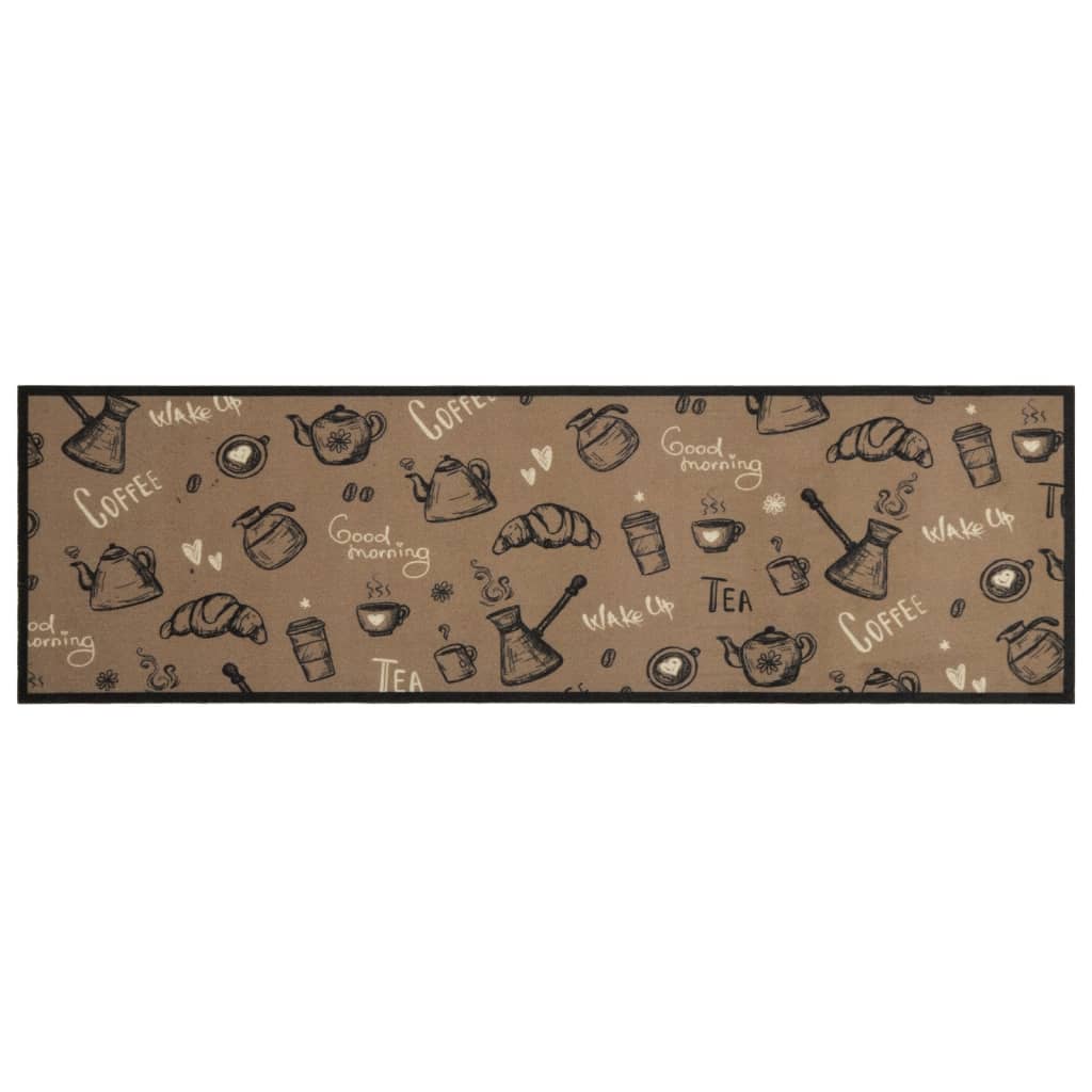 køkkentæppe 45x150 cm morgen-design vaskbart velour brun