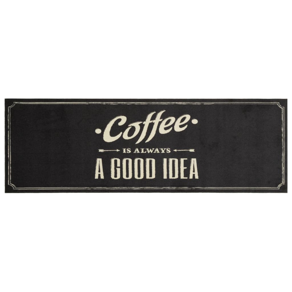køkkentæppe 60x180 cm kaffedesign vaskbart velour