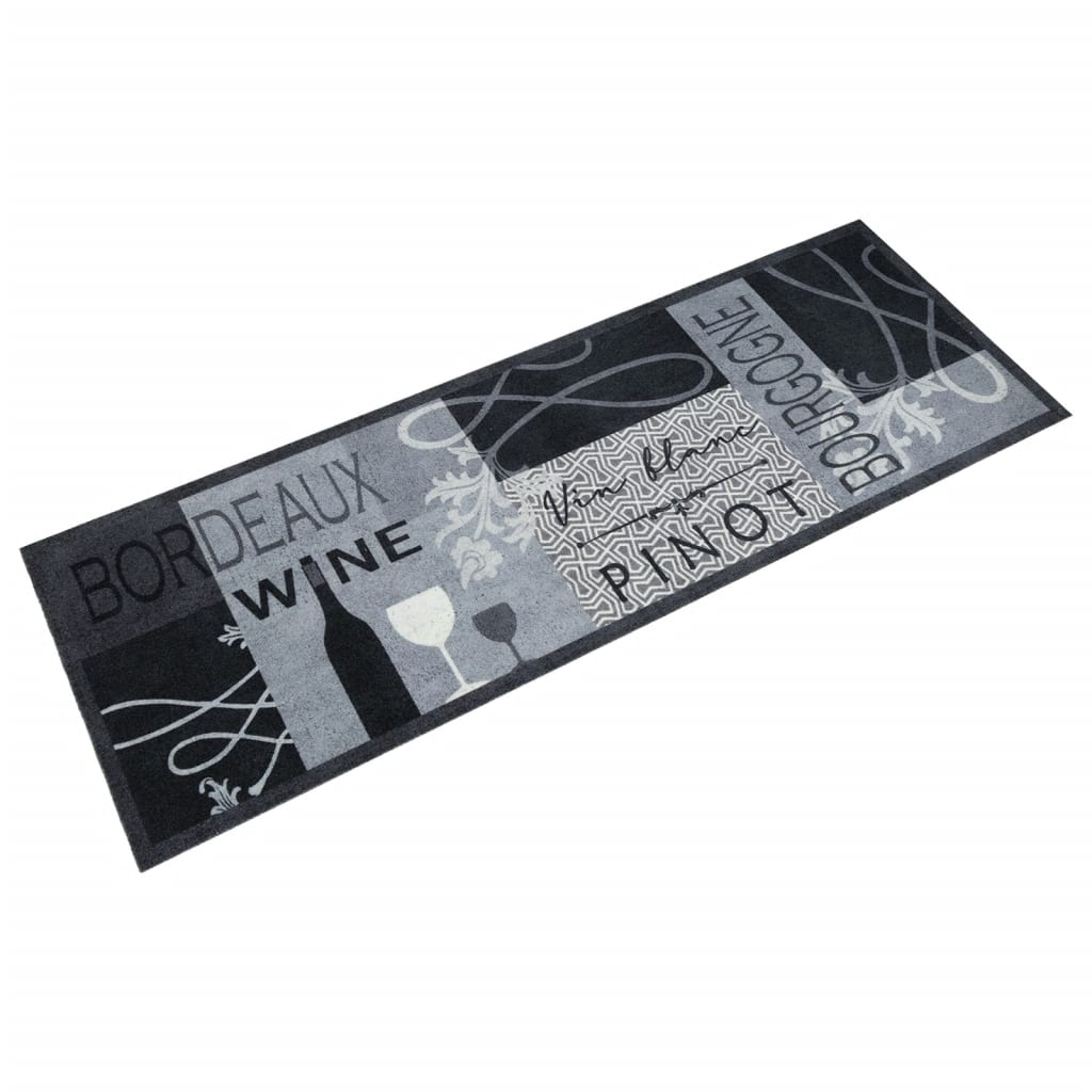 køkkentæppe 60x180 cm vindesign vaskbart velour grå