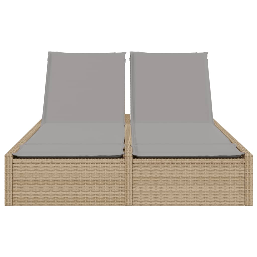 solseng med hynder polyrattan beige