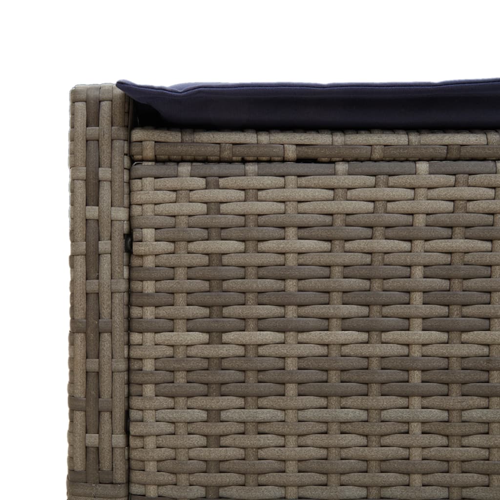 dobbelt liggestol med hynder grå polyrattan
