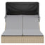 solseng med baldakin og hynder polyrattan beige