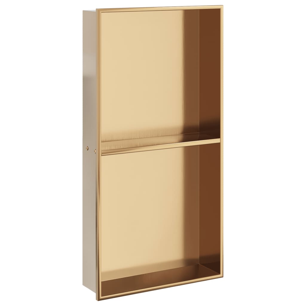brusehylde 32x62x9 cm rustfrit stil børstet guldfarve