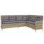 havesofa med hynder L-formet polyrattan beige