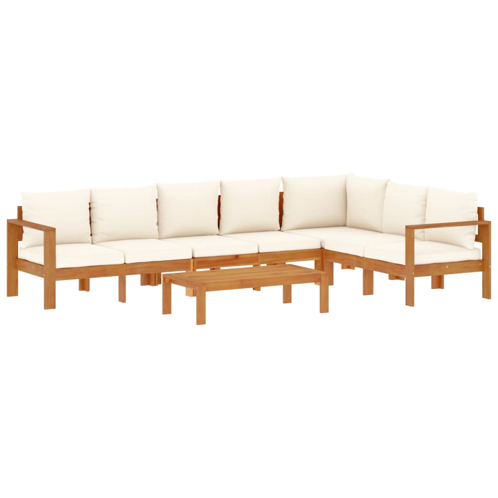 loungesæt til haven 5 dele med hynder massivt akacietræ