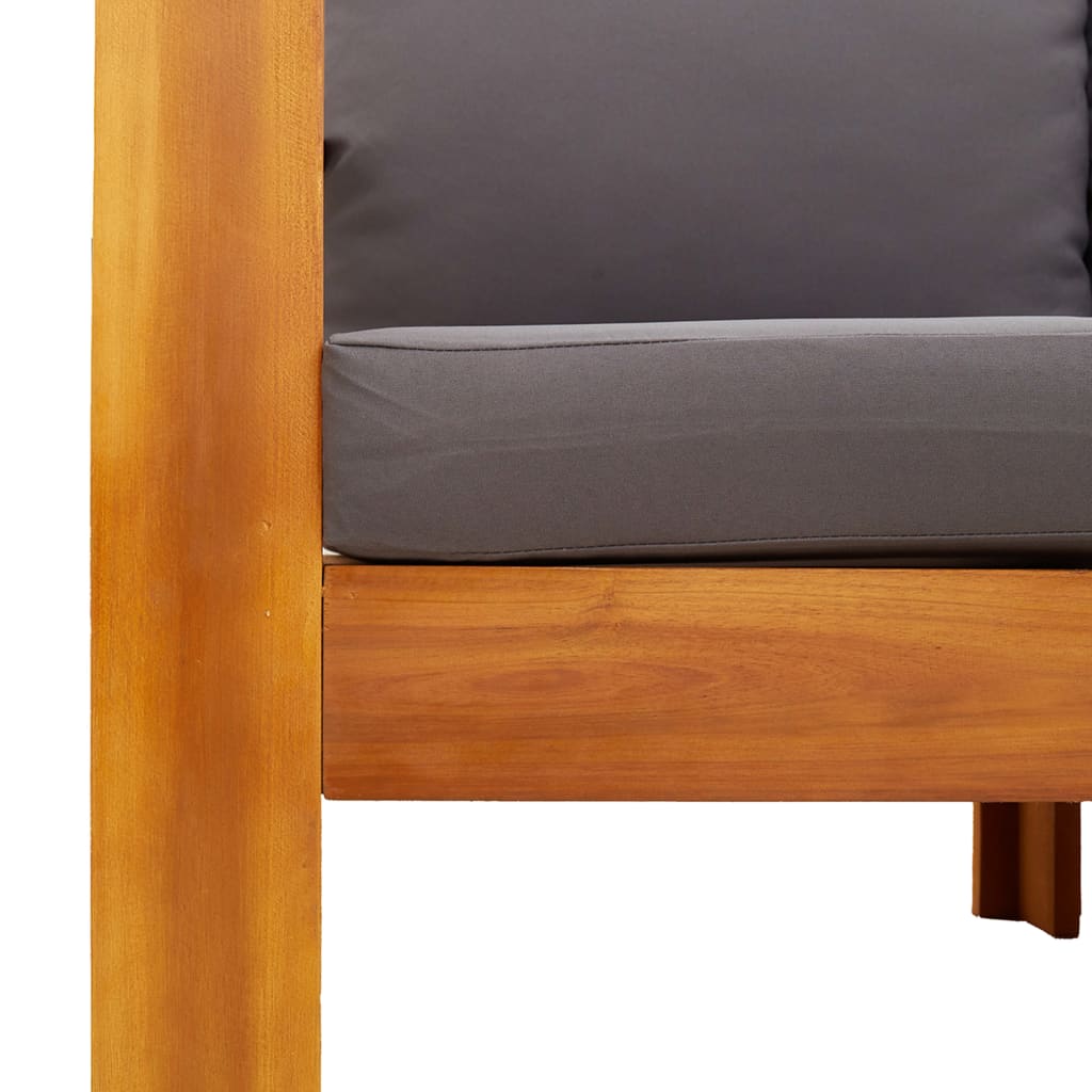 loungesæt til haven 5 dele med hynder massivt akacietræ
