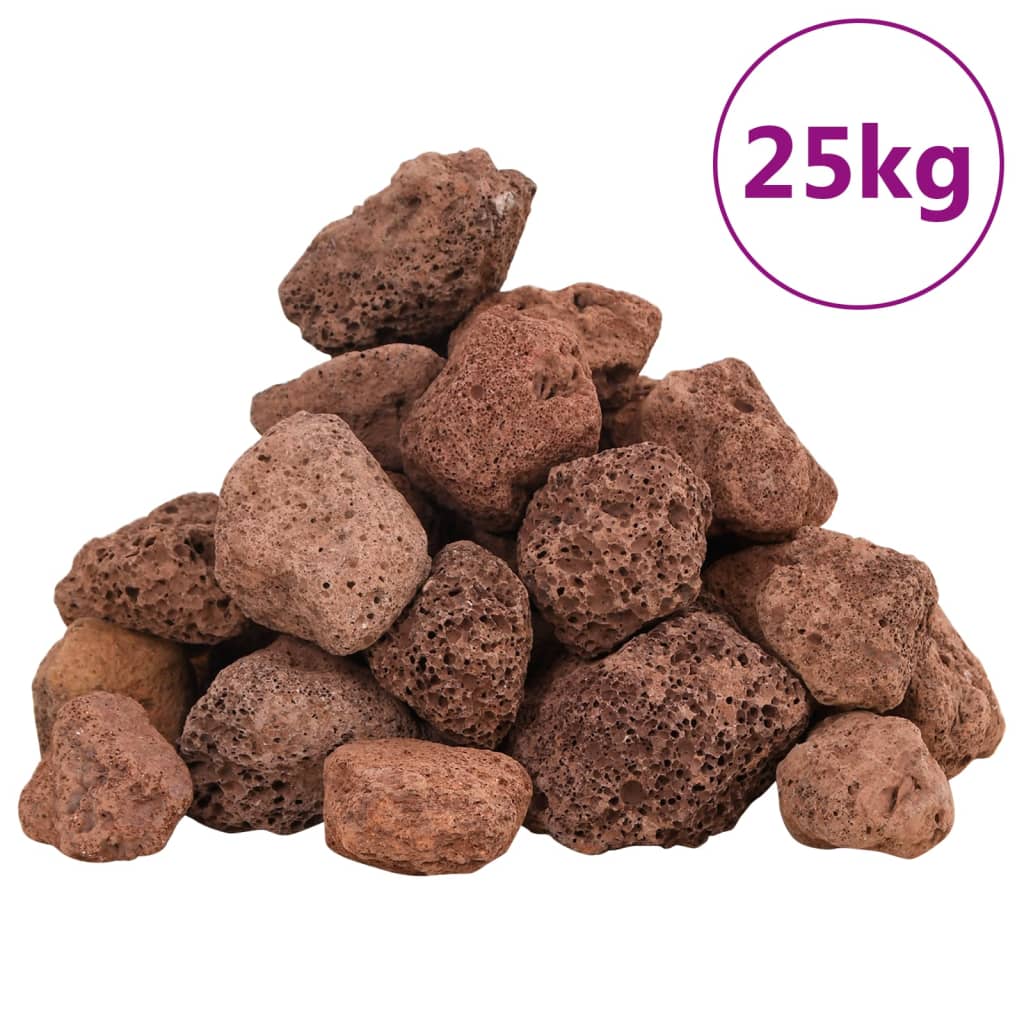 vulkanske sten 25 kg 3-5 cm rød