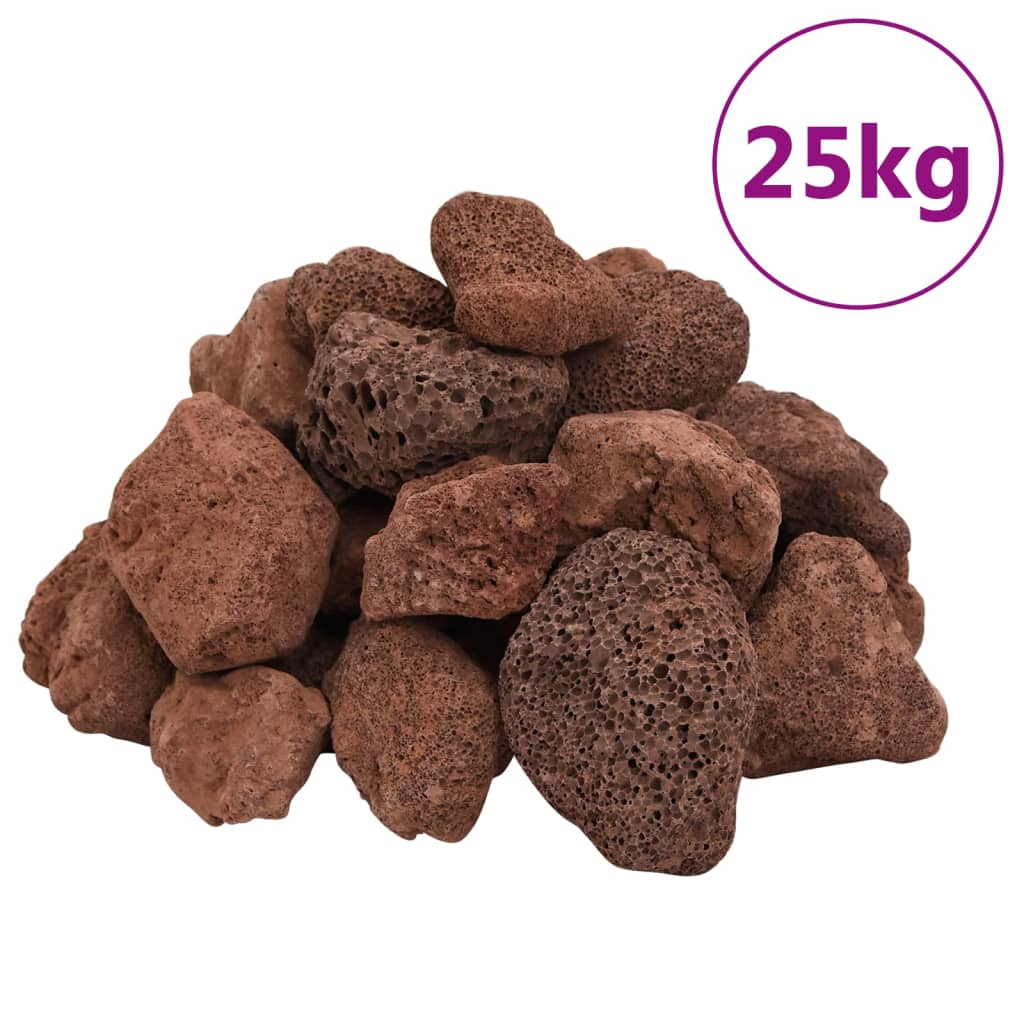 vulkanske sten 25 kg 5-8 cm rød