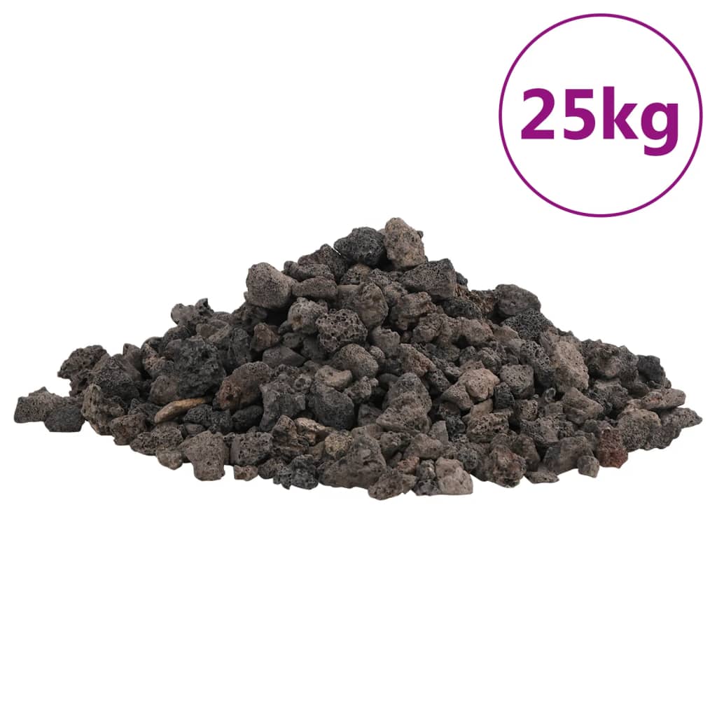 vulkanske sten 25 kg 1-2 cm sort