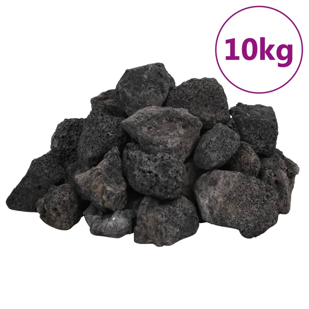 vulkanske sten 10 kg 3-5 cm sort