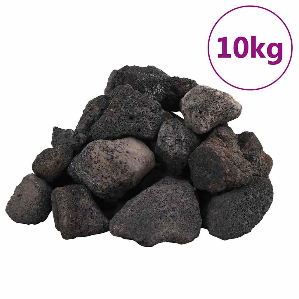 vulkanske sten 10 kg 5-8 cm sort