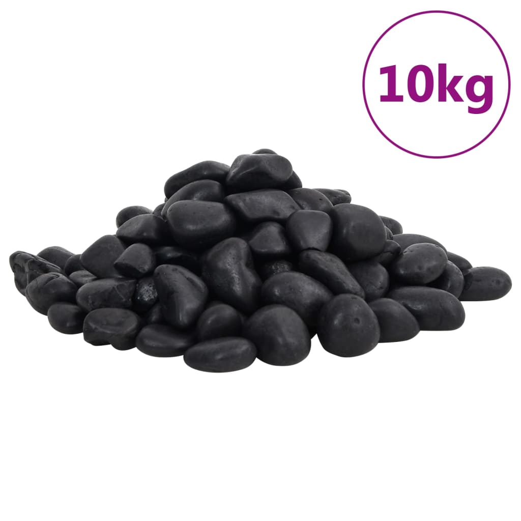 polerede småsten 10 kg 2-5 cm sort