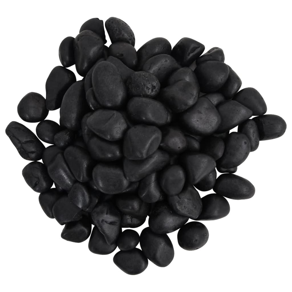 polerede småsten 10 kg 2-5 cm sort