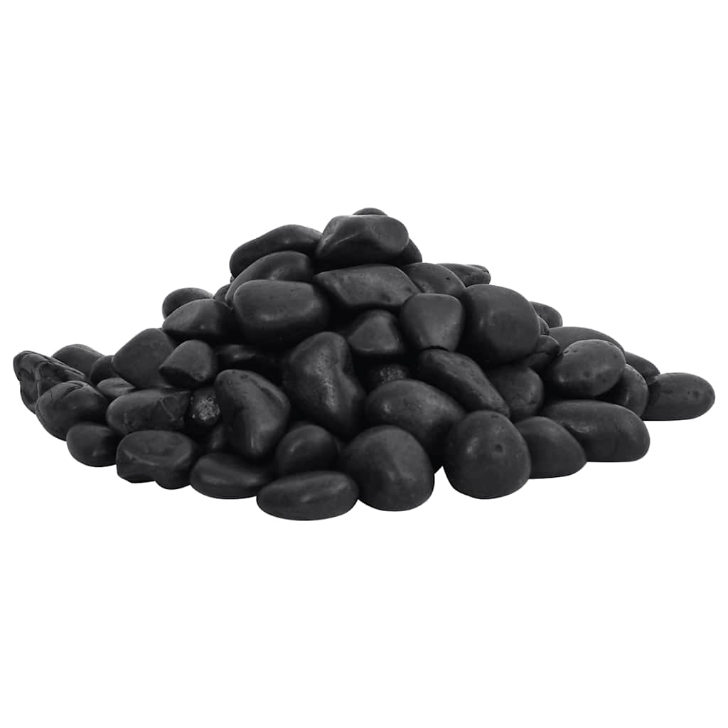 polerede småsten 25 kg 2-5 cm sort
