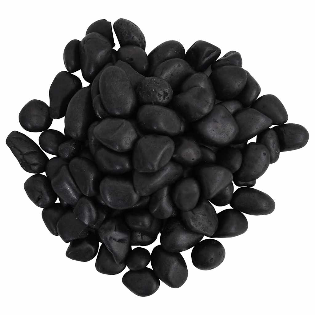 polerede småsten 25 kg 2-5 cm sort