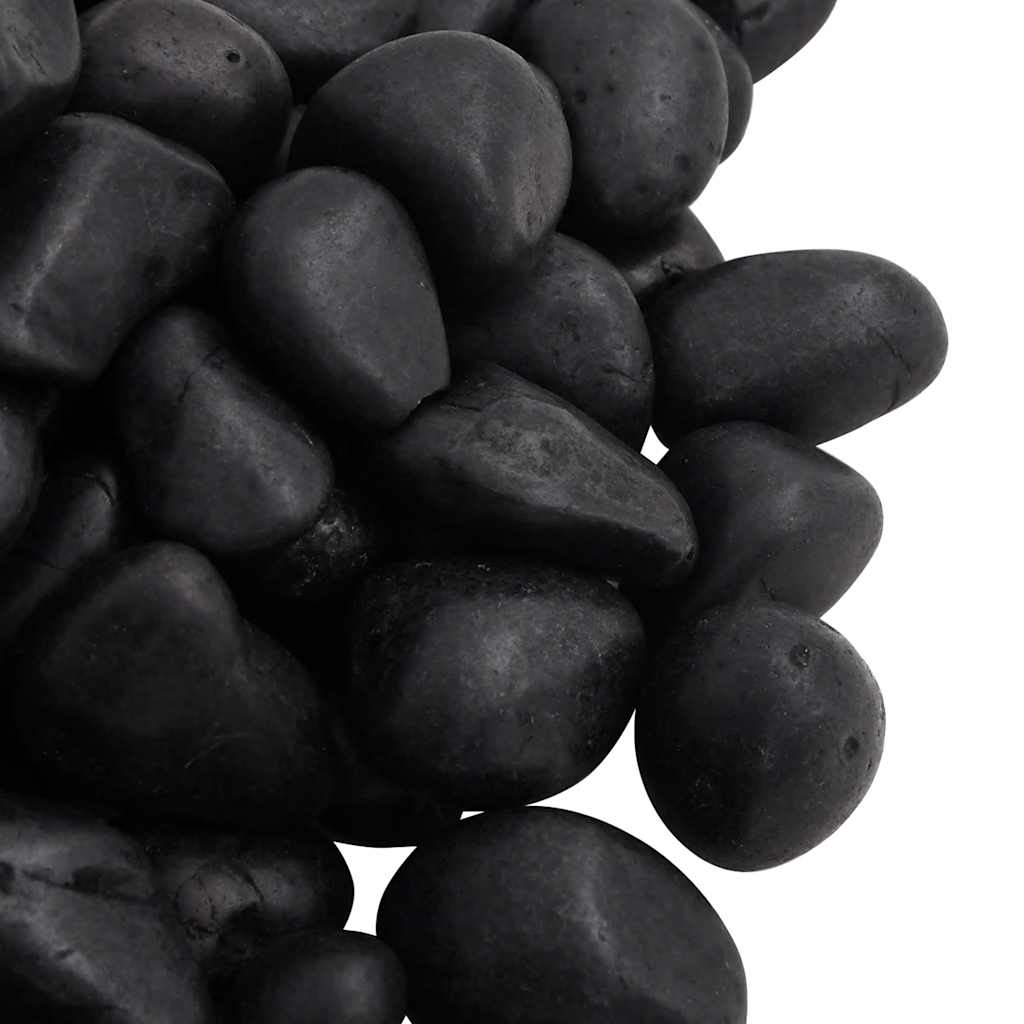 polerede småsten 25 kg 2-5 cm sort