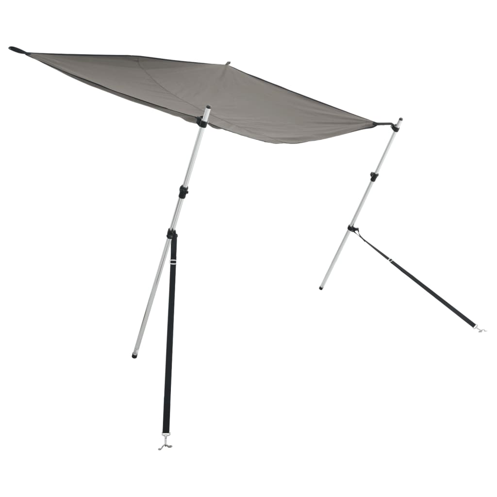 T-sejl til båd 170x170x(113-182,5) cm forlængerdel antracitgrå