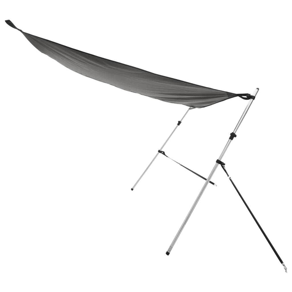 T-sejl til båd 170x170x(113-182,5) cm forlængerdel antracitgrå