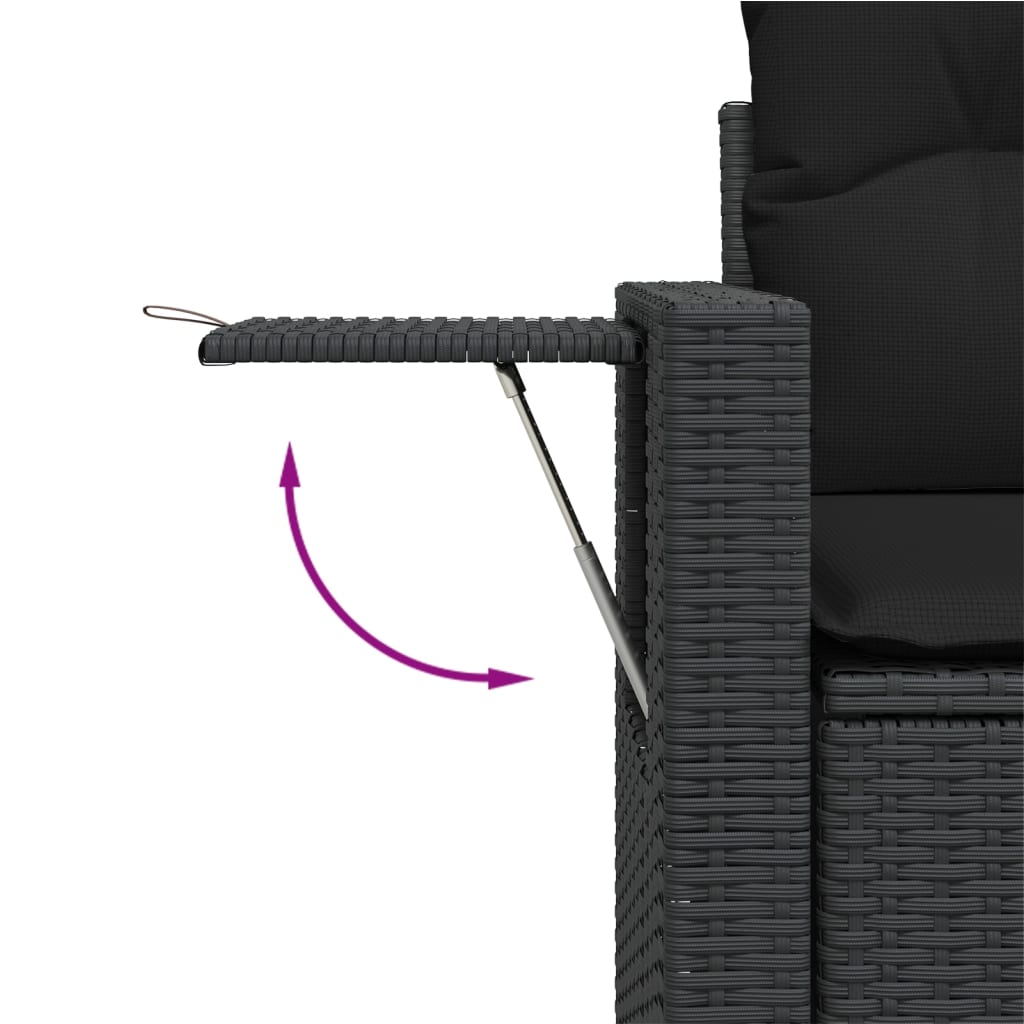 sofasæt til haven 8 dele med hynder polyrattan sort