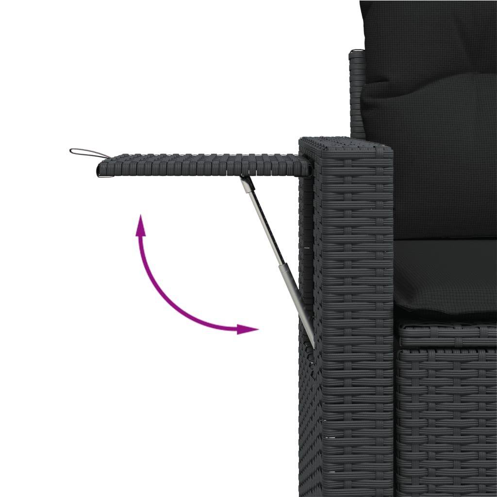 sofasæt til haven 9 dele med hynder polyrattan sort