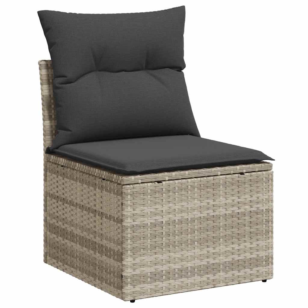 sofasæt til haven 7 dele med hynder polyrattan lysegrå