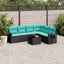 havesofasæt med 7 hynder sort polyrattan