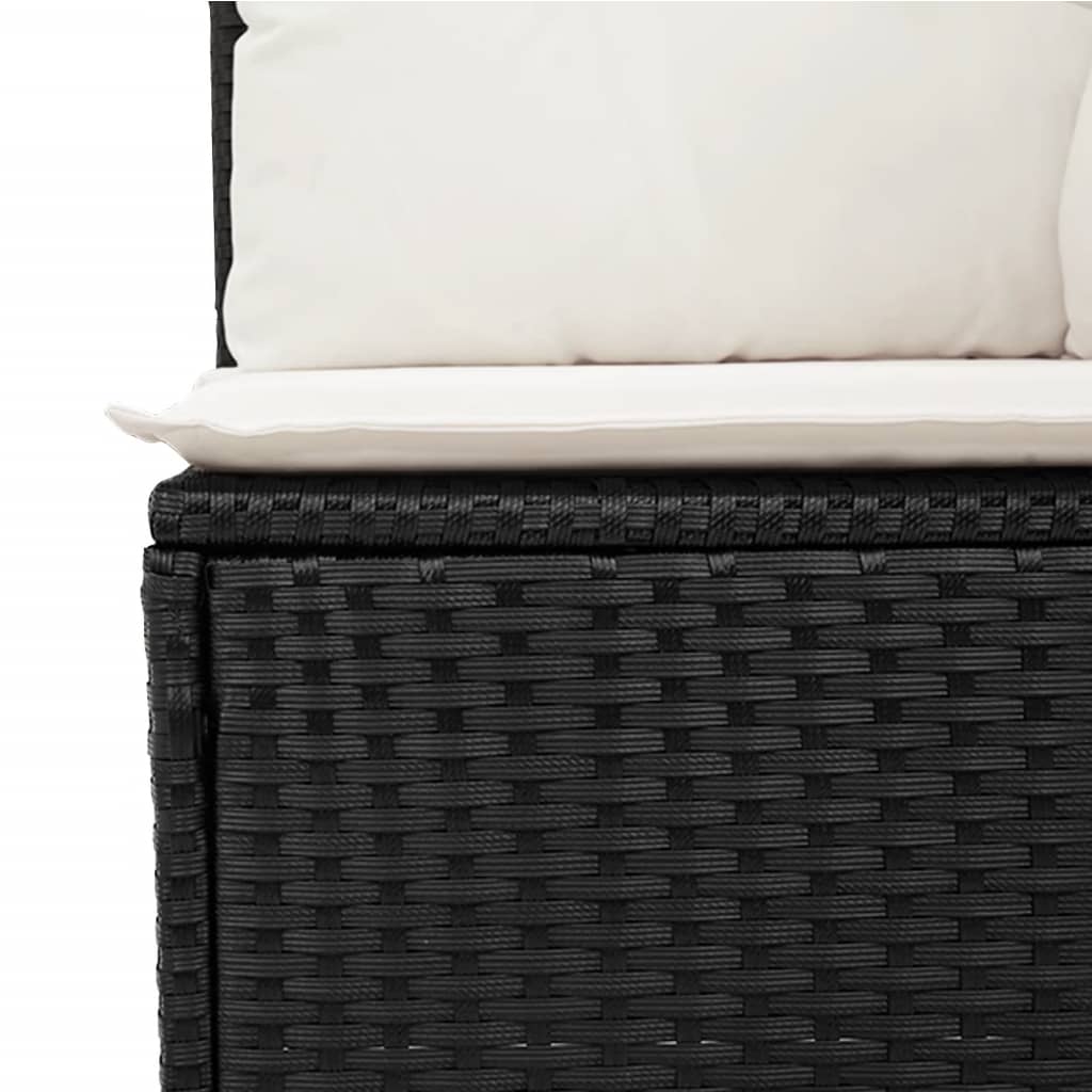 sofasæt til haven 7 dele med hynder polyrattan sort