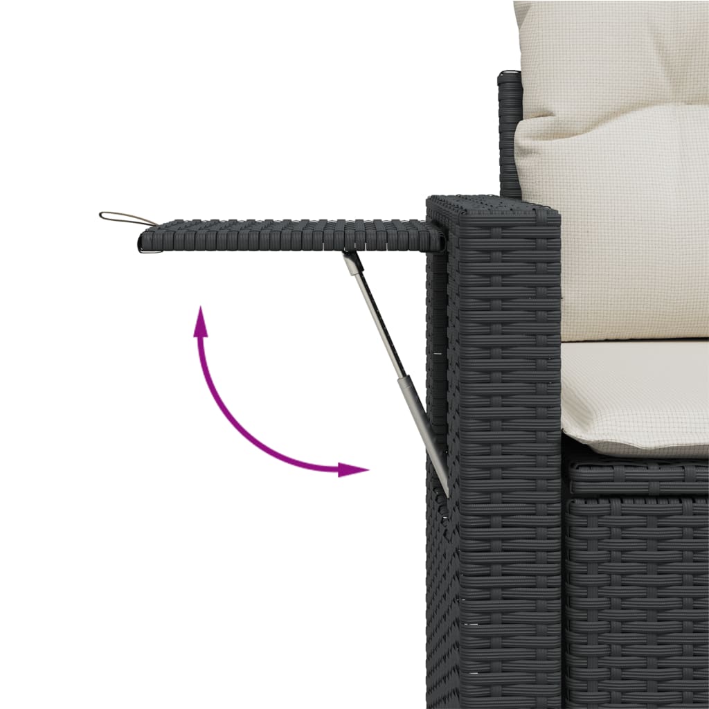 sofasæt til haven 8 dele med hynder polyrattan sort