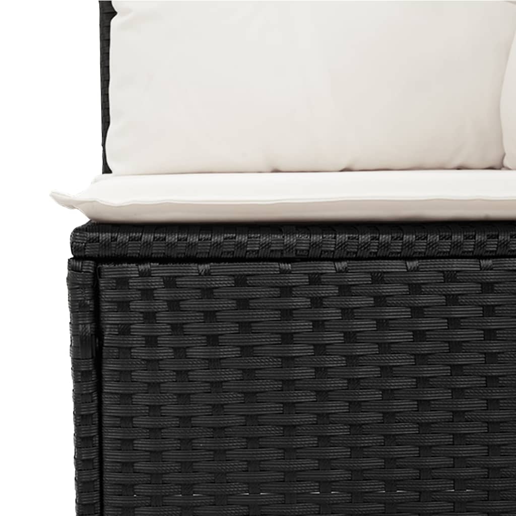 sofasæt til haven 8 dele med hynder polyrattan sort