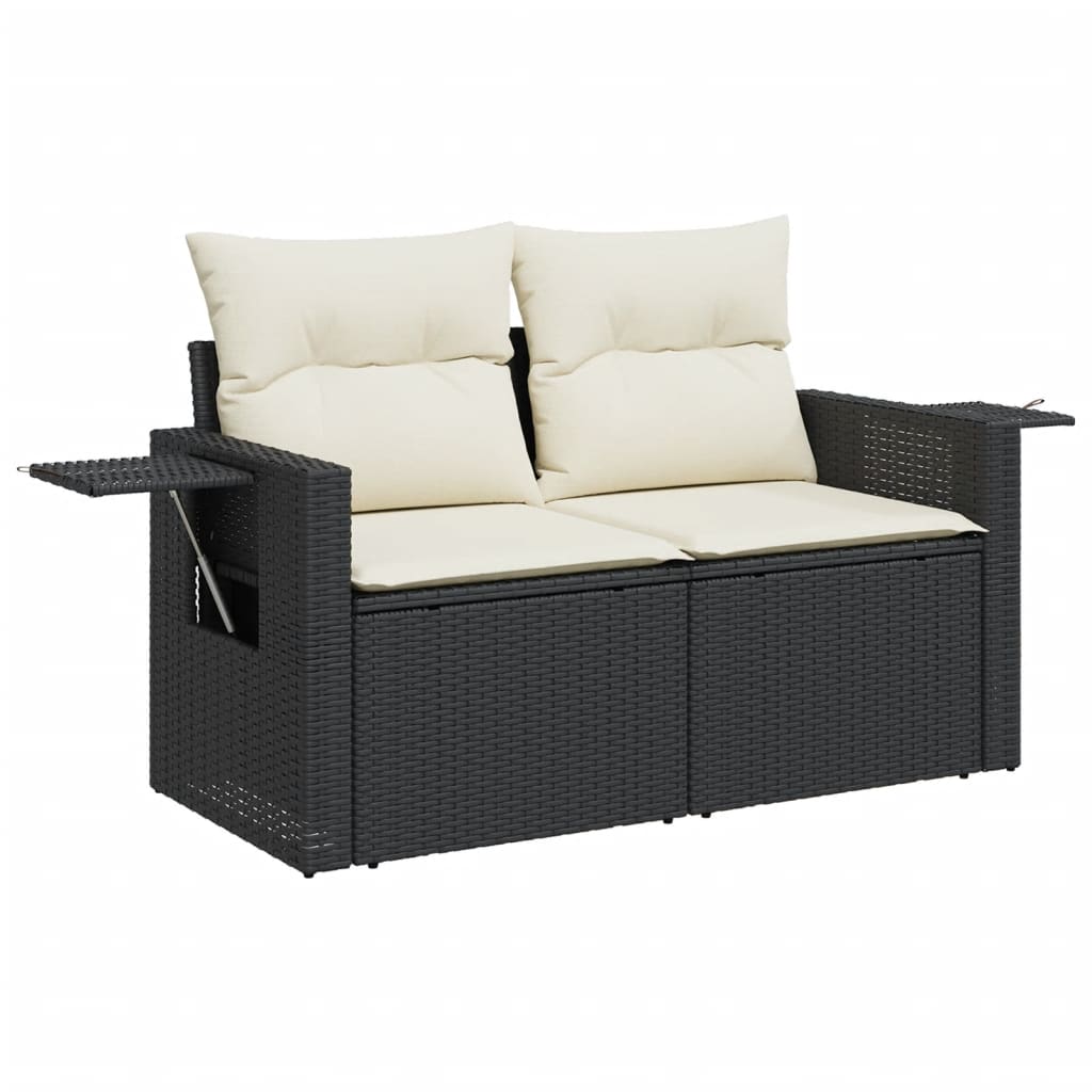 sofasæt til haven 8 dele med hynder polyrattan sort