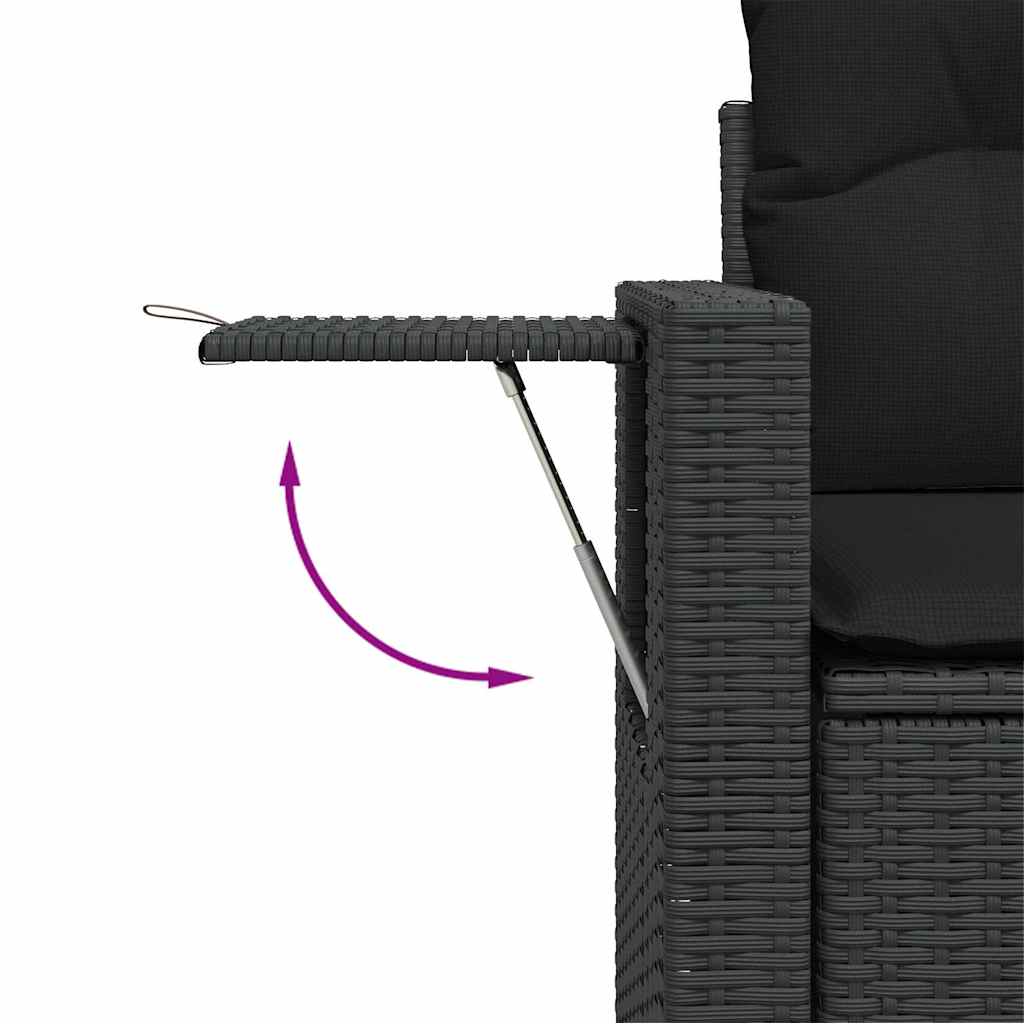 sofasæt til haven 8 dele med hynder polyrattan sort