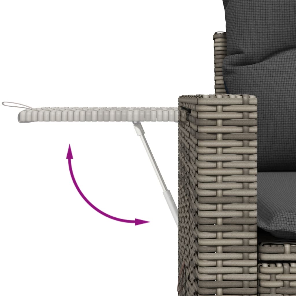 sofasæt til haven 8 dele med hynder polyrattan grå
