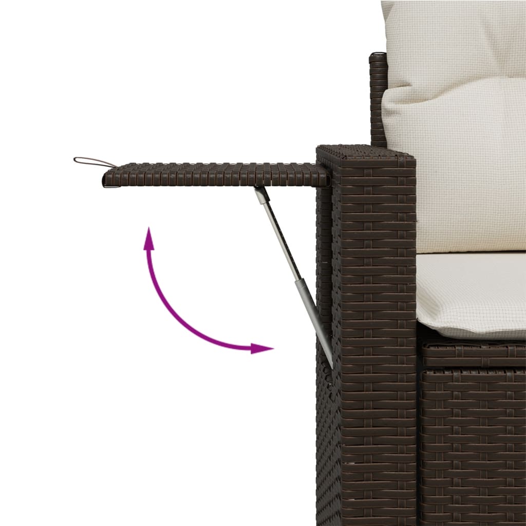 sofasæt til haven 8 dele med hynder polyrattan brun