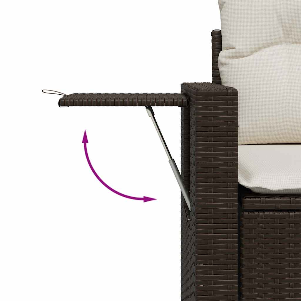 sofasæt til haven 8 dele med hynder polyrattan brun
