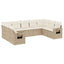 sofasæt til haven 9 dele med hynder polyrattan beige