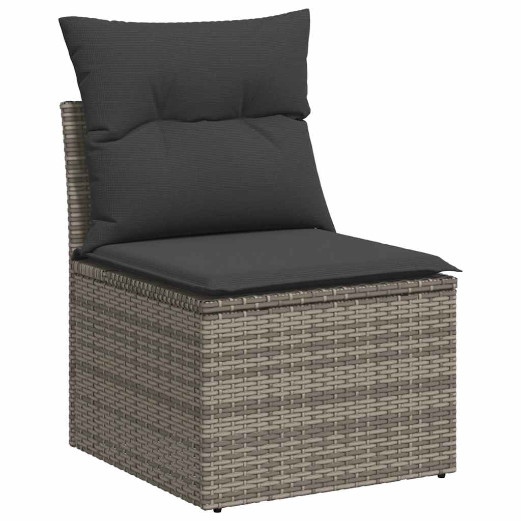 sofasæt til haven 10 dele med hynder polyrattan lysegrå