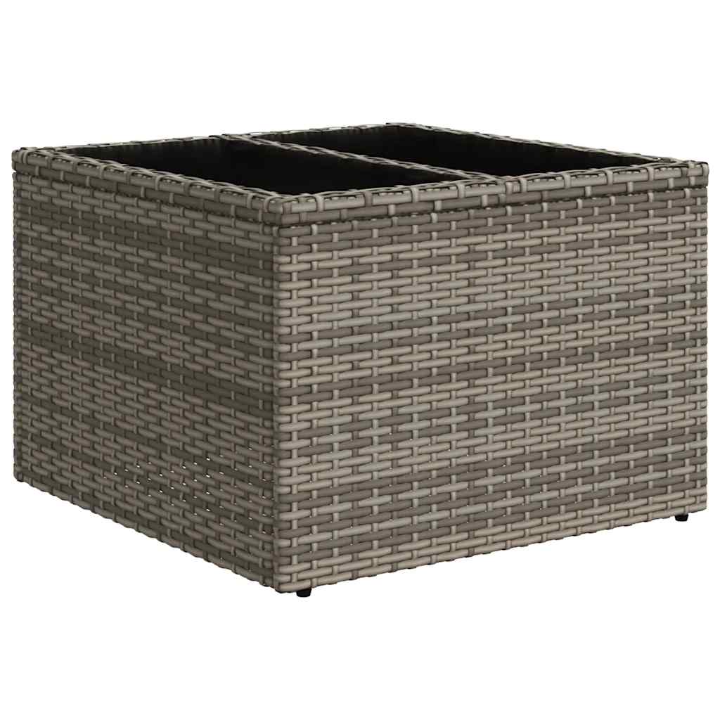 havesofasæt med 7 dele og hynder grå polyrattan