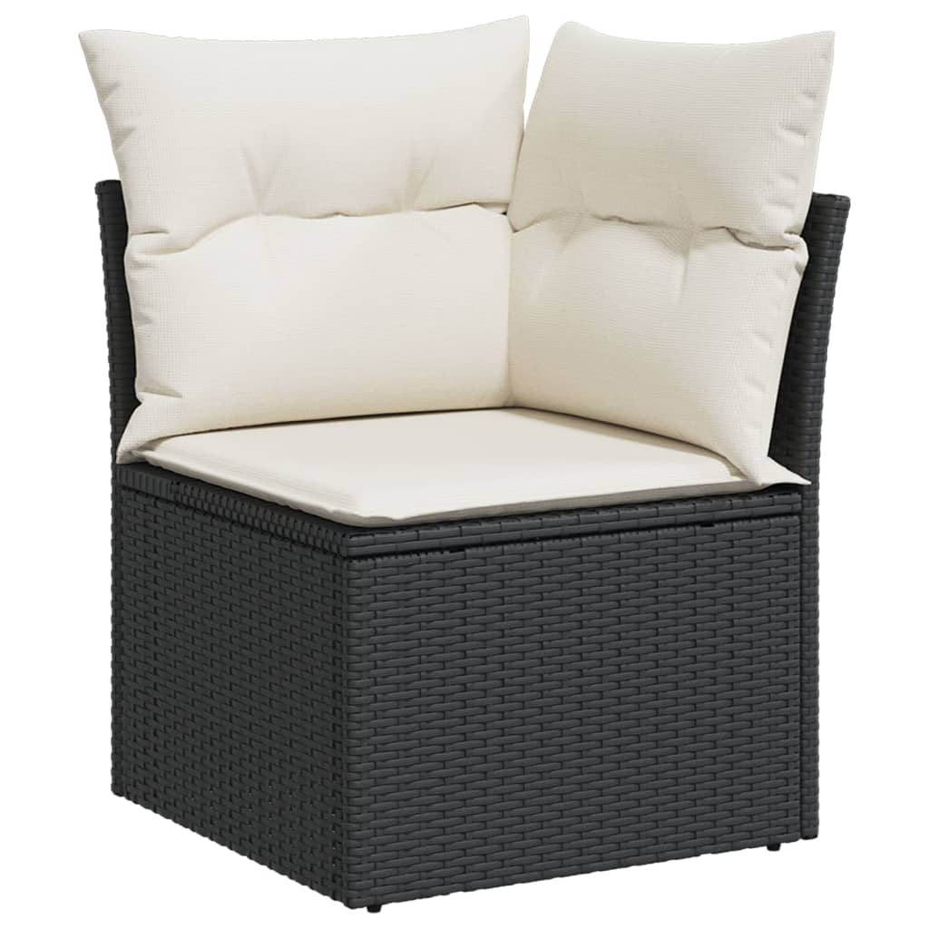 sofasæt til haven 9 dele med hynder polyrattan sort