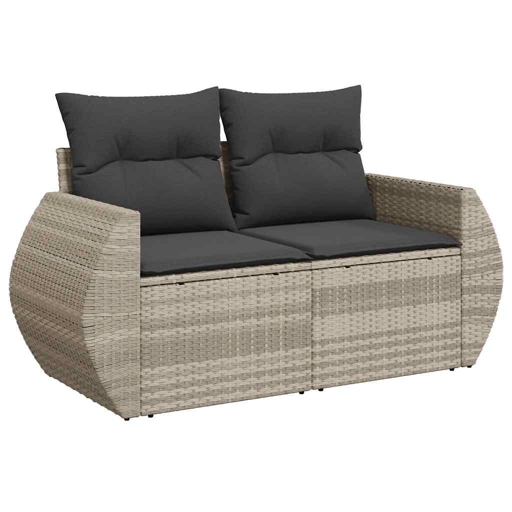sofasæt til haven 4 dele med hynder polyrattan lysegrå