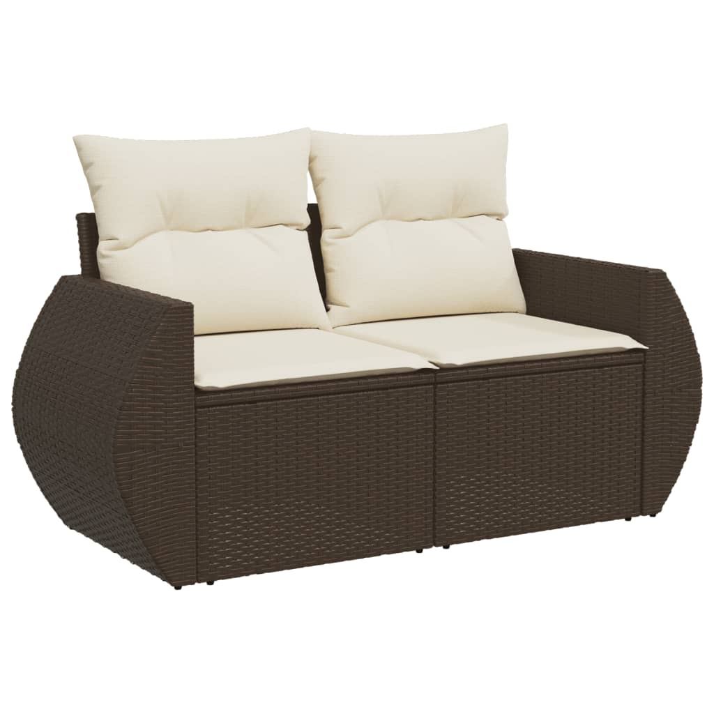 sofasæt til haven 4 dele med hynder polyrattan brun